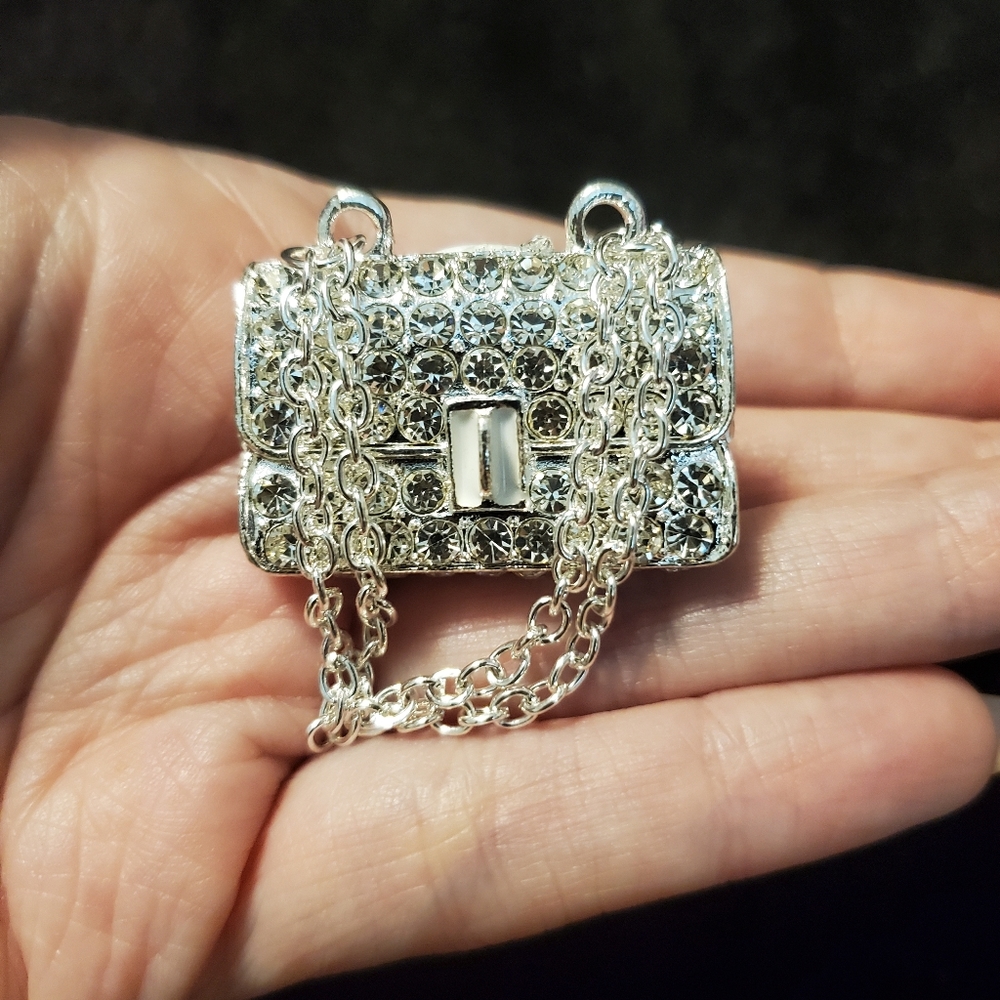 🌈 Luxury Bling Car Scent Airfreshener Clip Holder - Silver Toned NEW - Picture 9 of 11